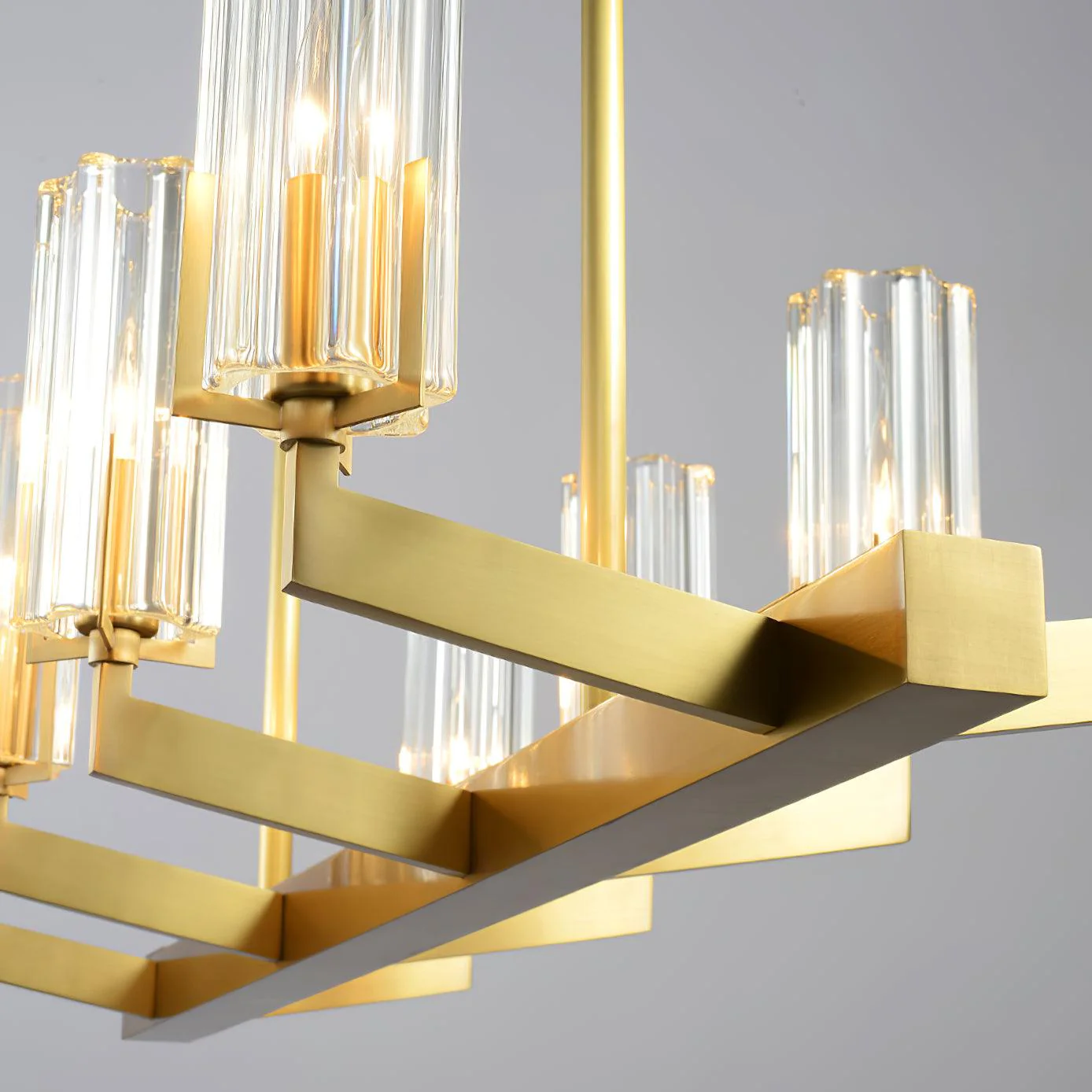 Люстра Kayla Brass - 6 плафонов ∅60см x 41см, латунь, прозрачный