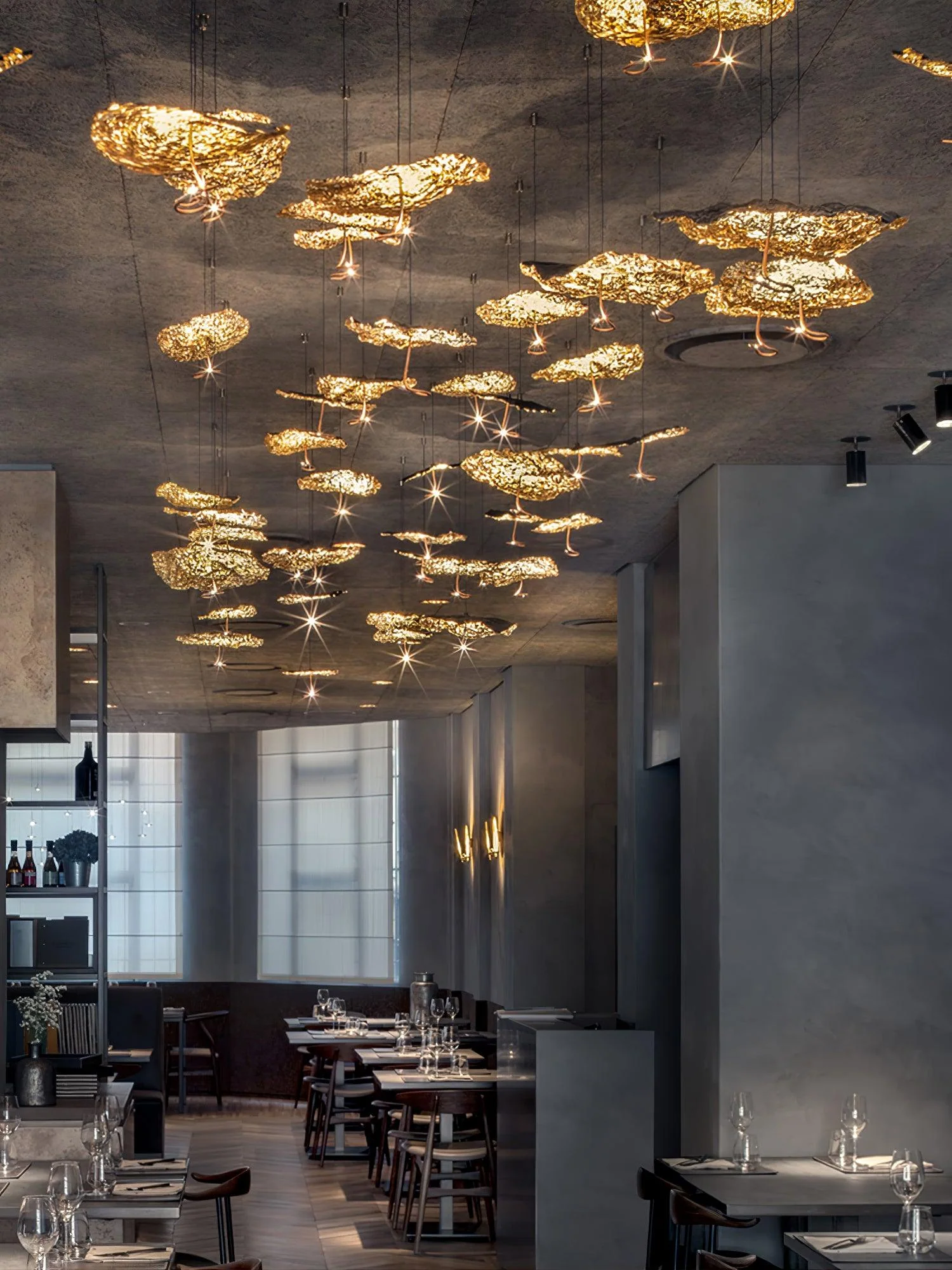 Люстра Brass Aviary Constellation - 1 подвес ∅25см х 15см, латунь, черный, теплый свет