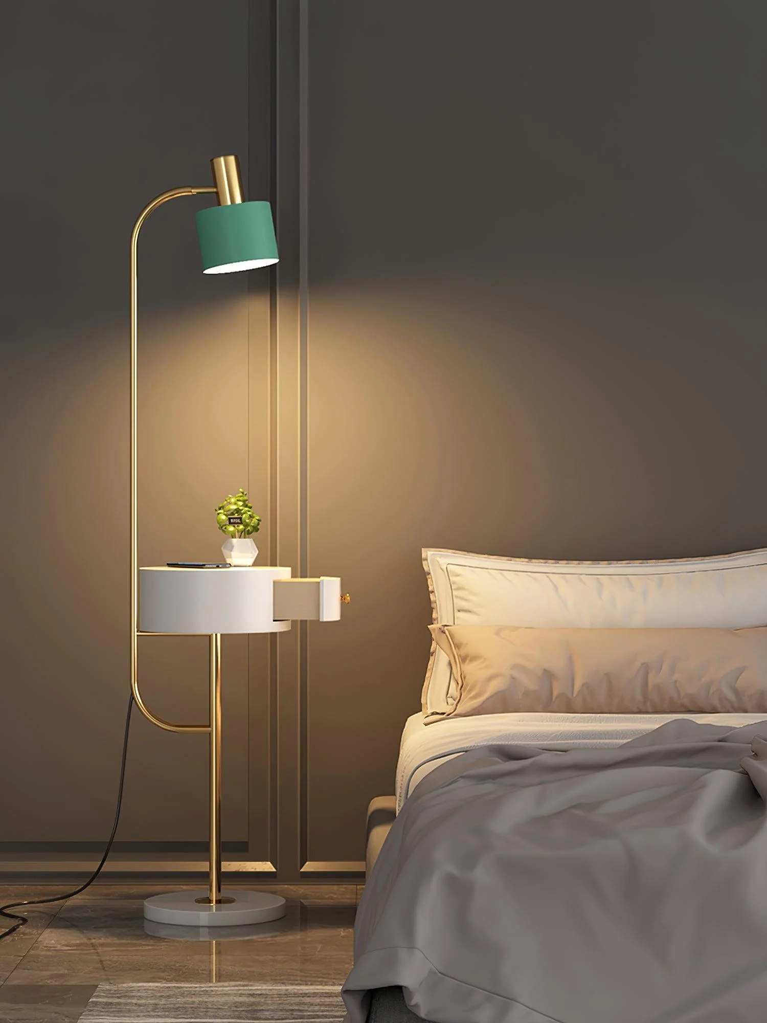 Agueda Floor Lamp - ∅ 11.8″ x H 59″ / Dia 30cm x H 150cm / Black / US plug