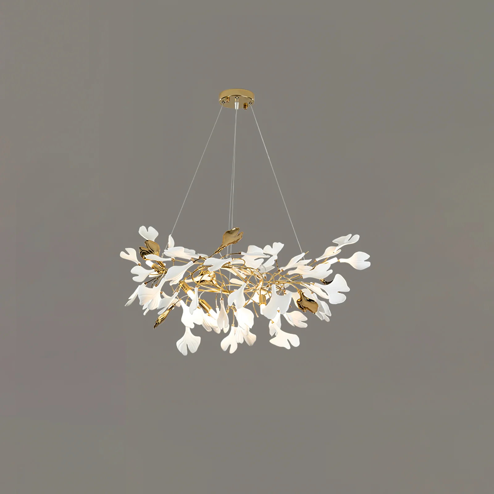 Люстра Gingko Z - ∅150см x 400см, золотой, белый