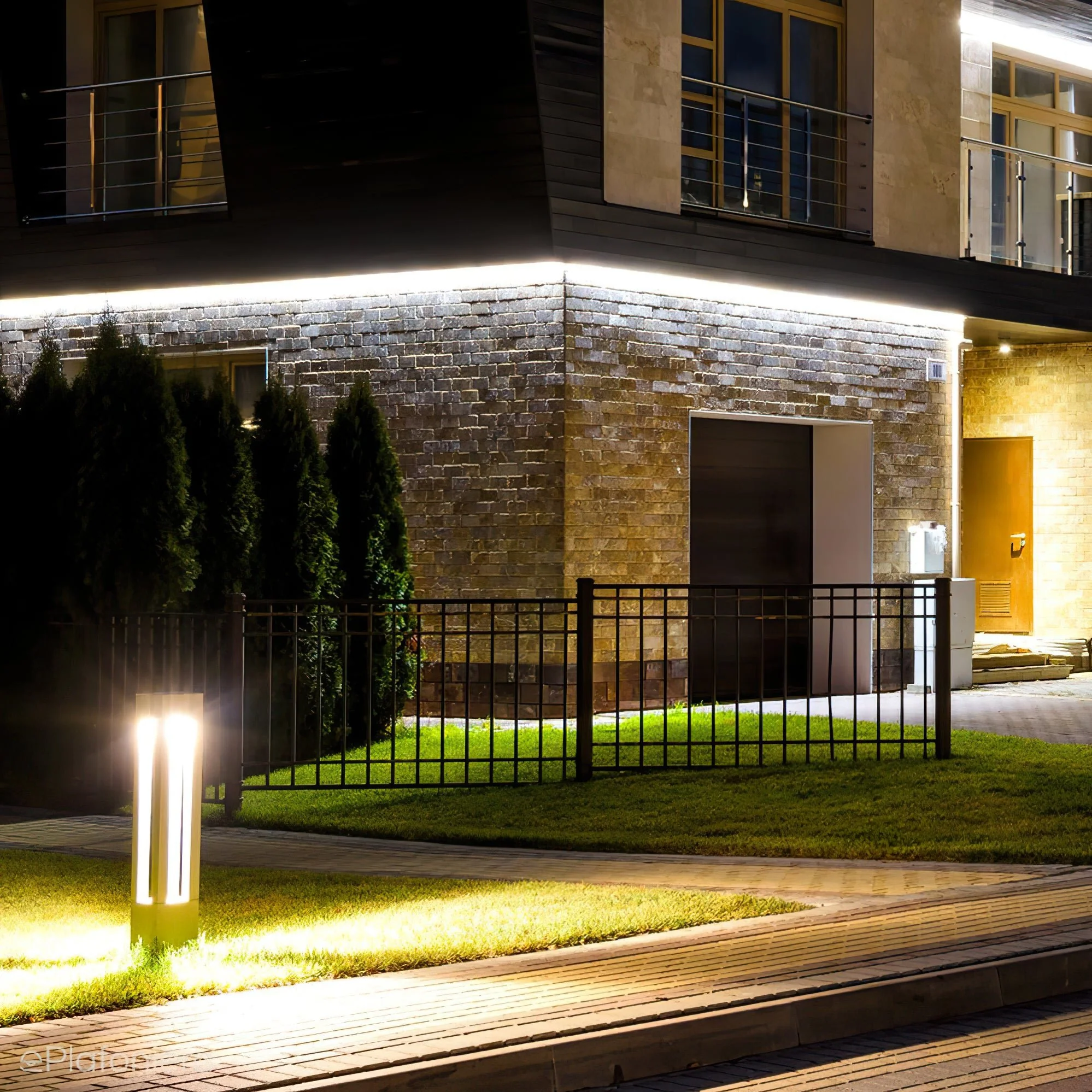 Уличный светильник Rectangular Column Garden - ∅10см x 60см, черный, теплый свет