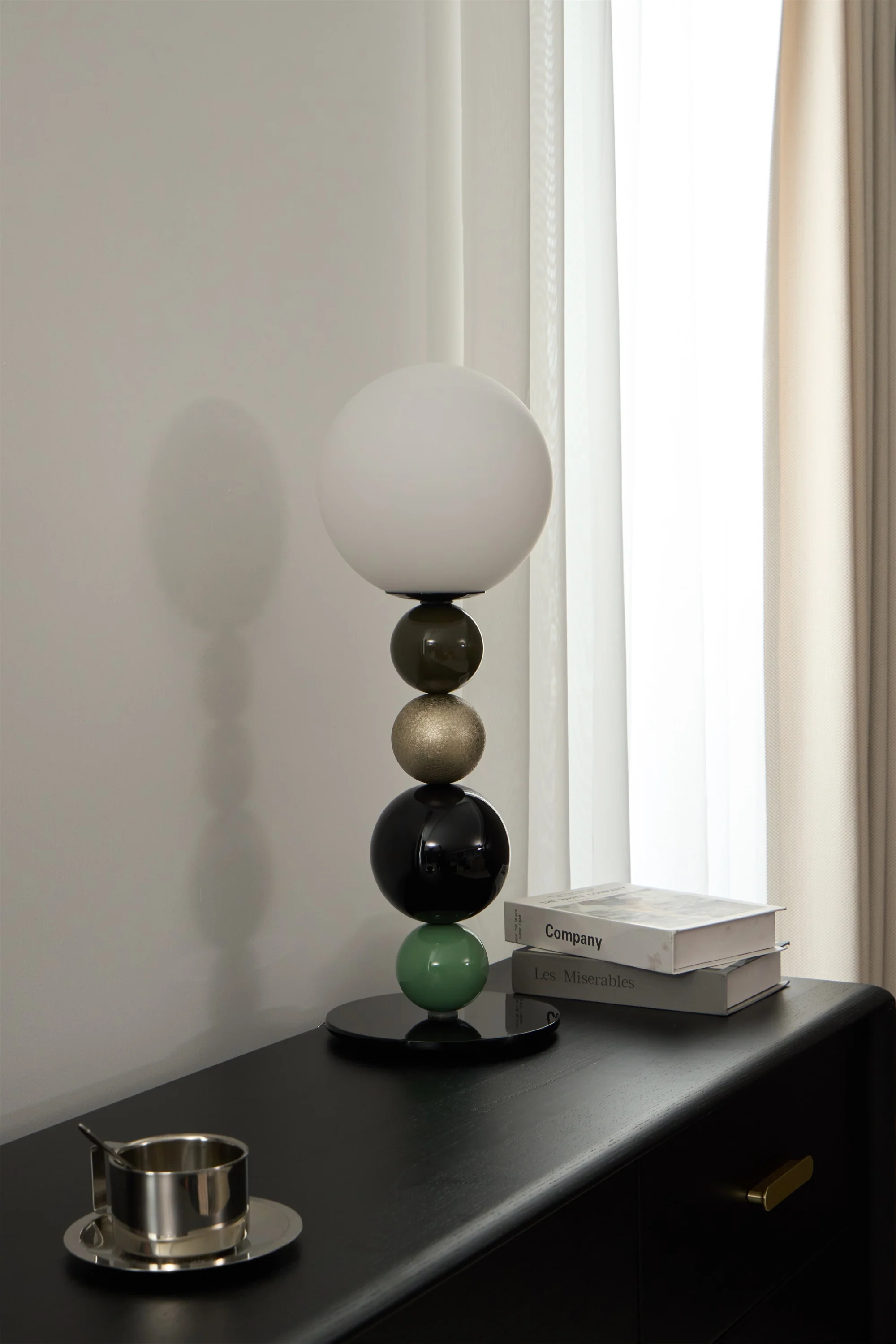 Настольный светильник Round Balls Stacking - ∅20см х 58см, зеленый, черный