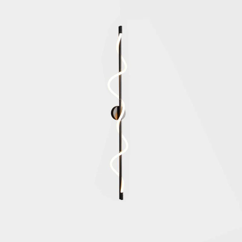 Flexible Linear Curve Wall Lamp - W 9.8″ x H 47.2″ / W 25cm x H 120cm Set of 2 / Black & White / Remote Control Dimmer