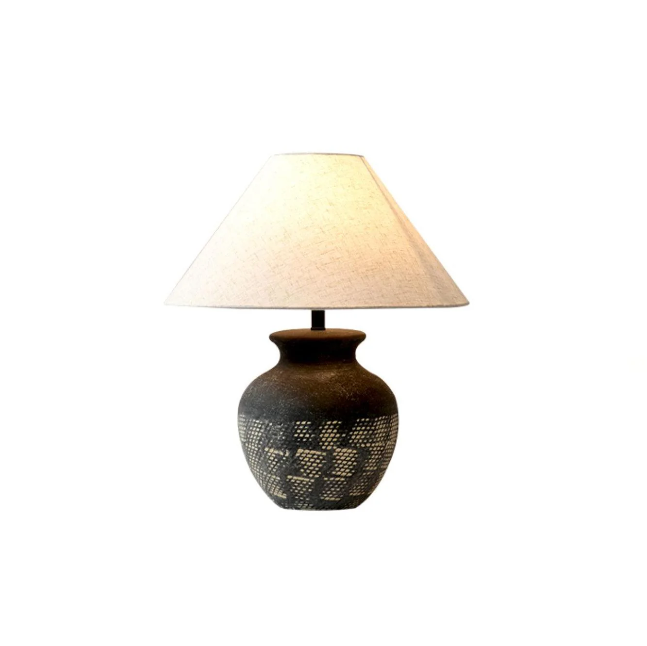 Настольный светильник Ansel Ceramic - ∅45см x 51см, черный, бежевый