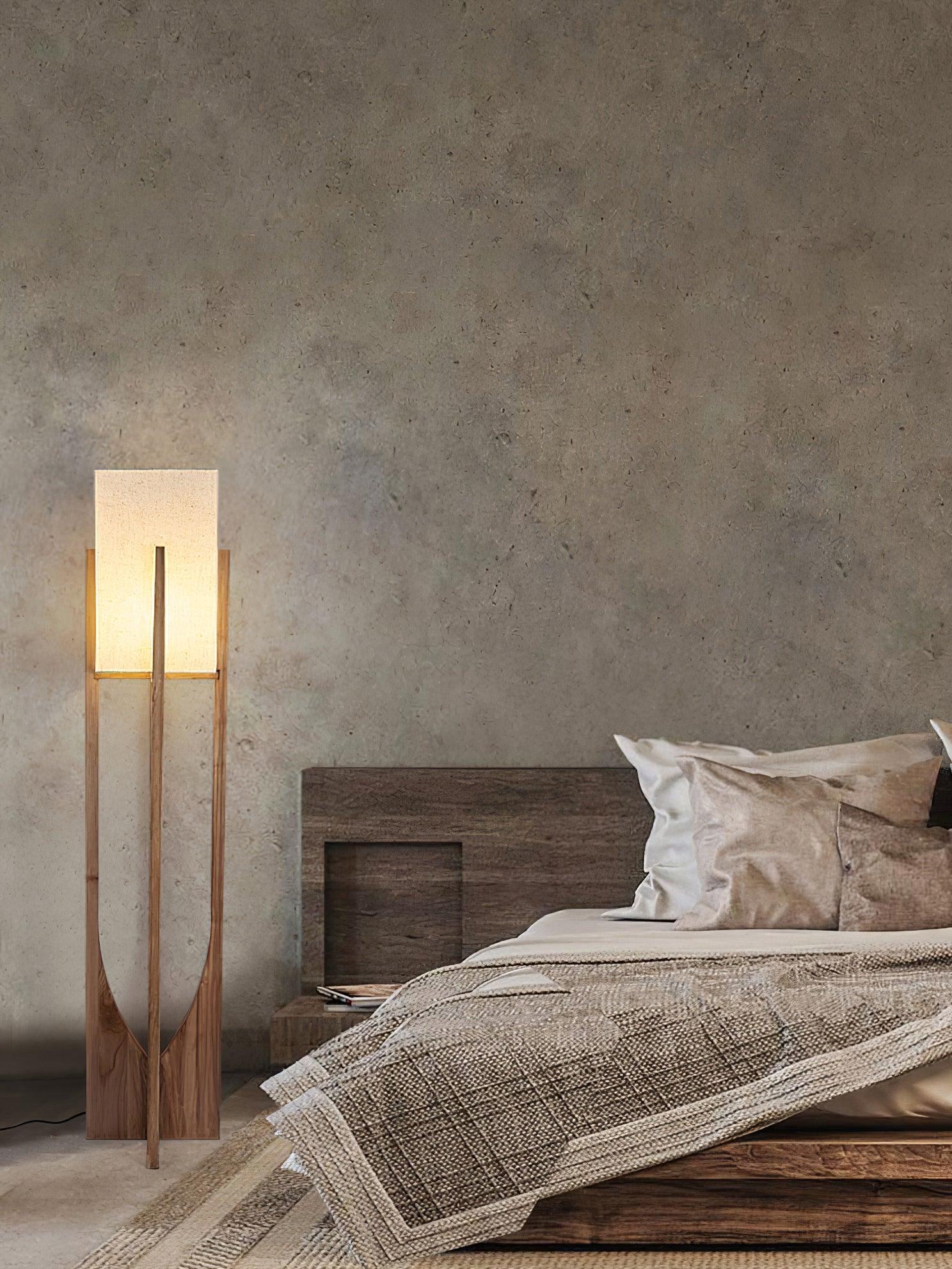 Fairbanks Floor Lamp - ∅ 9.1″ x H 20.5″ / Dia 23 cm x H 52 cm / Dark wood color / AU plug