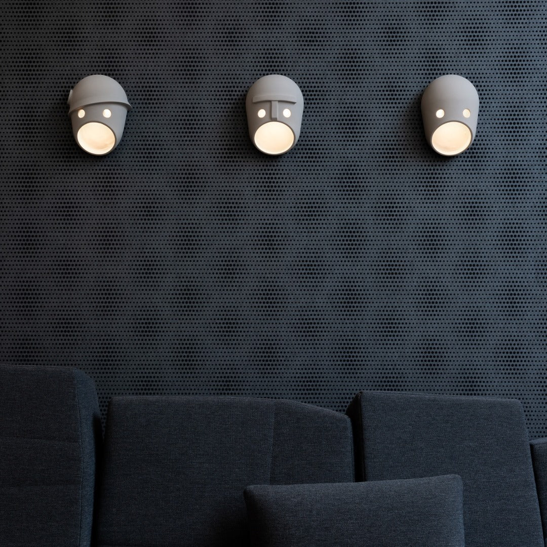 Mask Wall Light - Glen ∅ 7.1″ x H 8.7″ Set of 2 / Light Grey