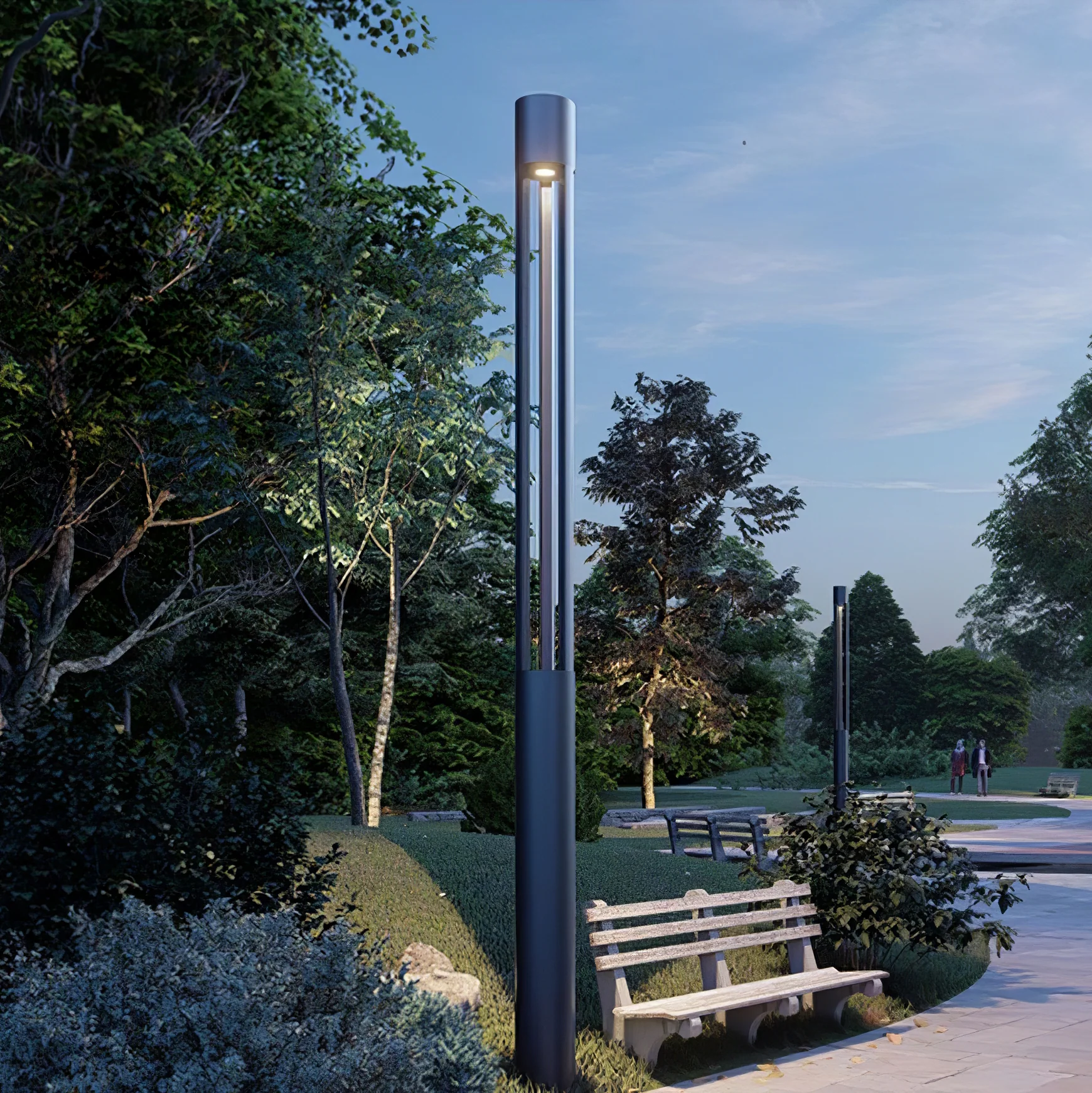 Уличный светильник Pole -  4 шт. ∅17см x 300см, черный, холодный свет