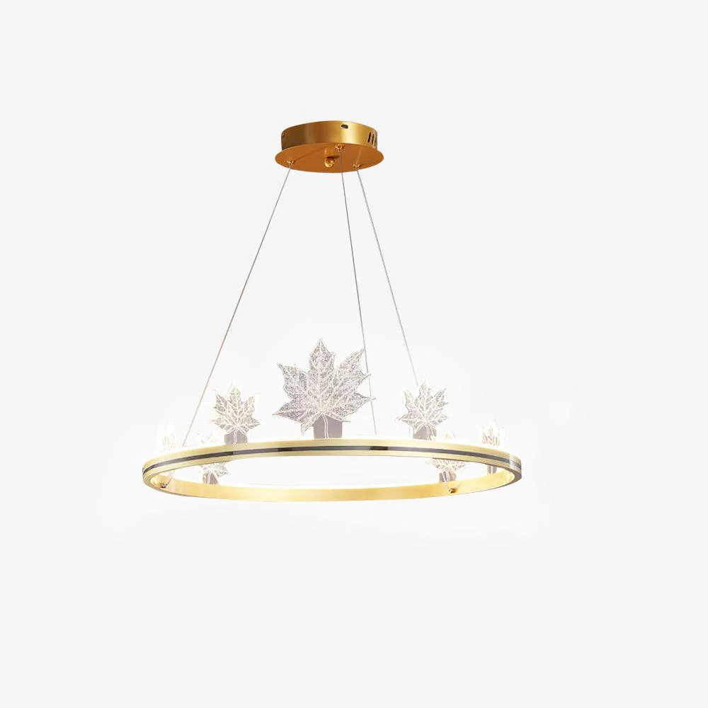 Люстра Ion Leaf - ∅40см х 18см, золотой, теплый свет