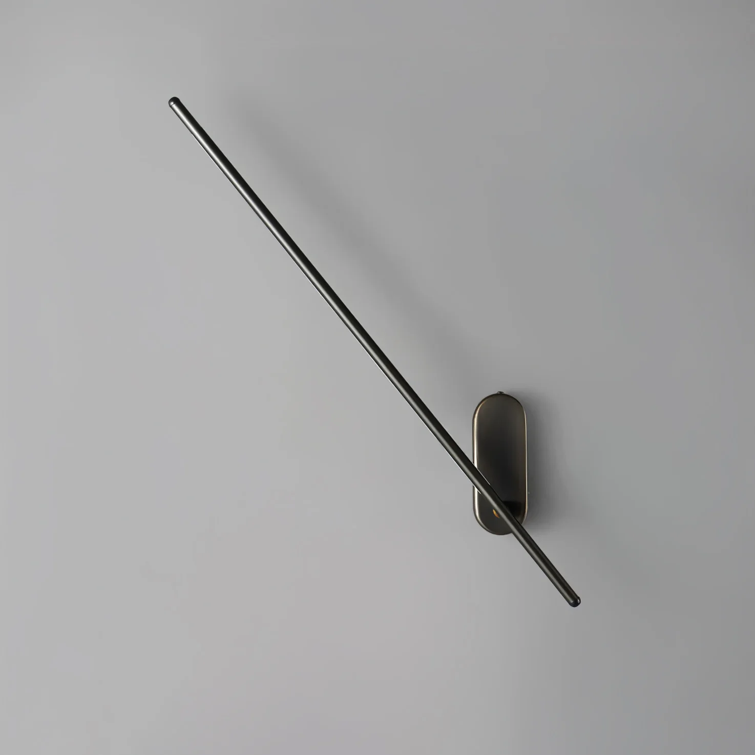 Настенный светильник Stick Shaped Metal - 5см x 8см x 95см, оксидированный черный, теплый свет, диммер