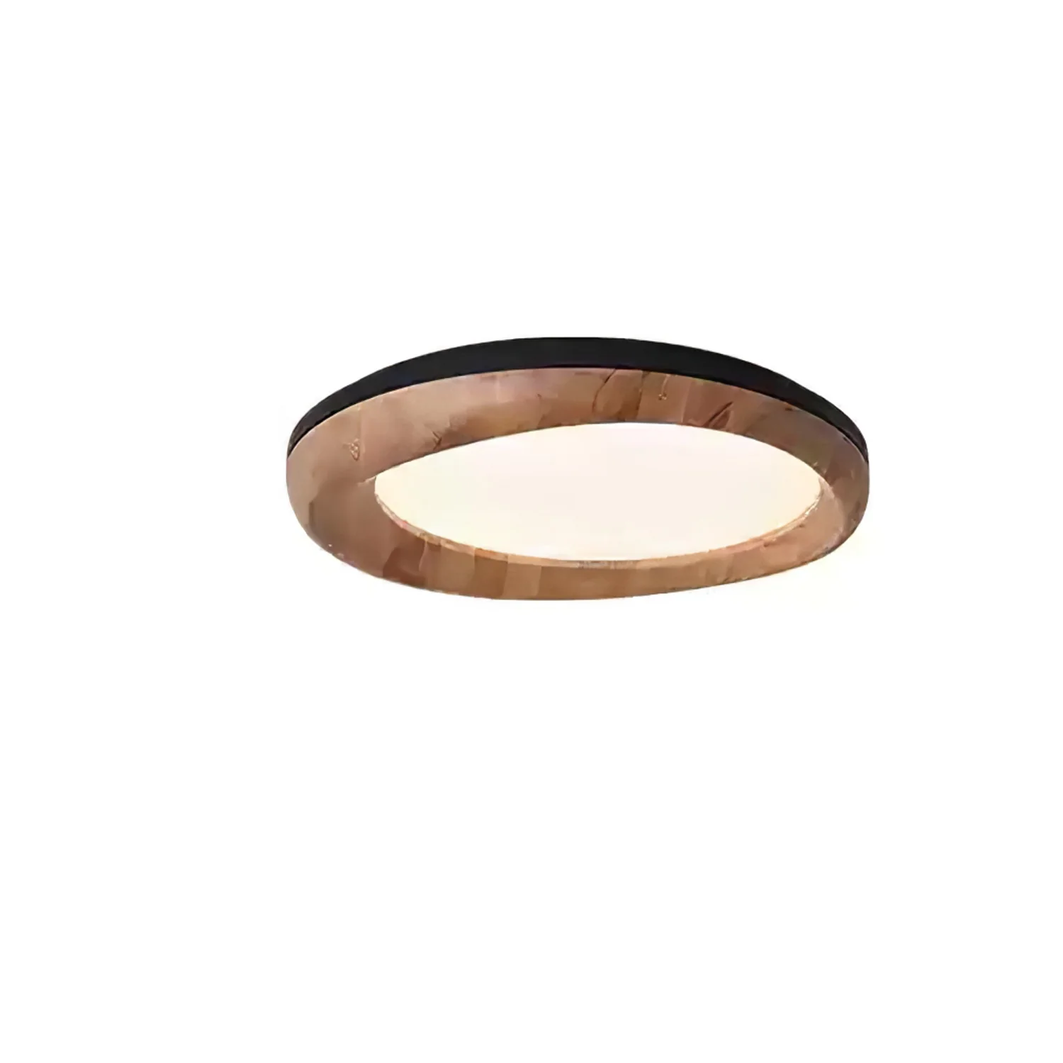 Потолочный светильник Zenova Wood  - ∅45см x 12см, черный, дерево, теплый свет
