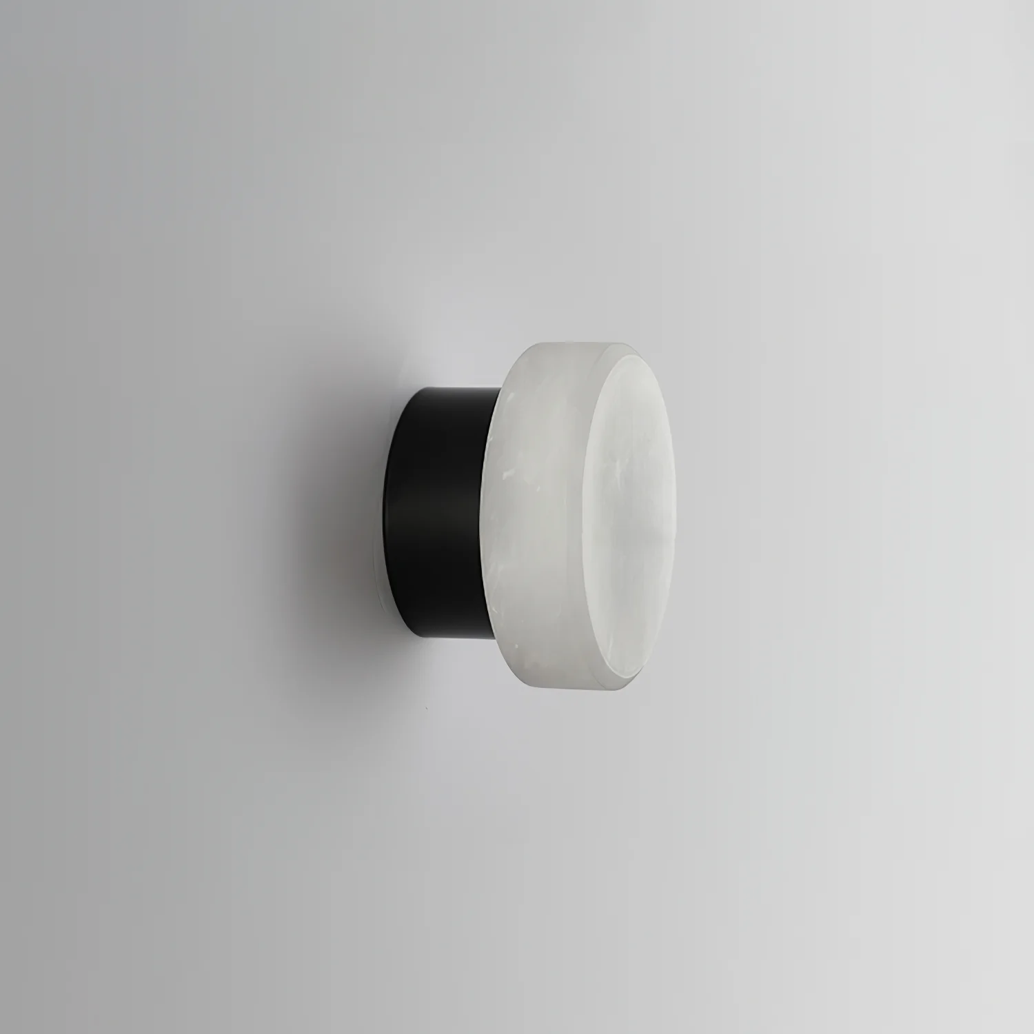 Настенный светильник Cylindrical Alabaster - ∅18см х 7см, черный, белый, теплый свет