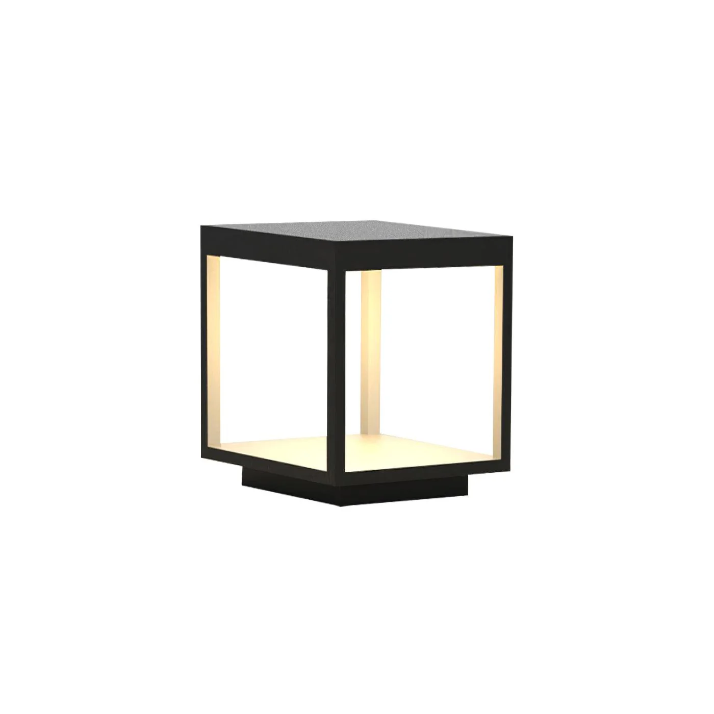 Уличный светильник Square Frame Post - 25см x 25см x 27см, черный, холодный свет