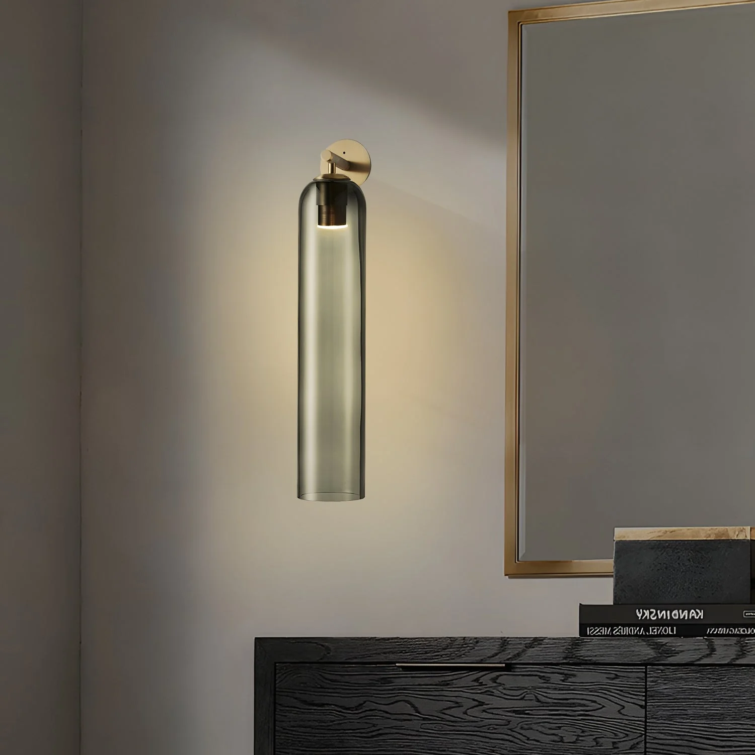 Art Glass Sconce - Set of 2 / Gold / Green
