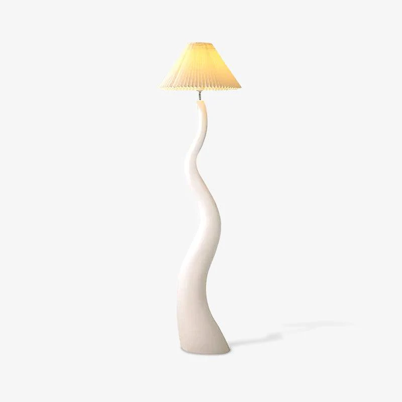 Twisted Pleated Floor Lamp - ∅ 17.7″ x H 64.9″/ Dia 45cm x H 165cm / White / US plug