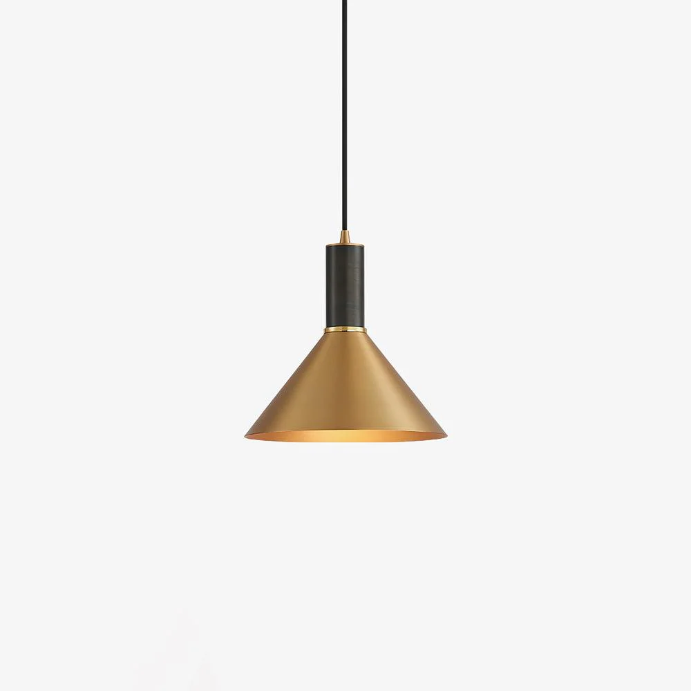 Подвесной светильник Cone - ∅24см x 20см, латунь, черный