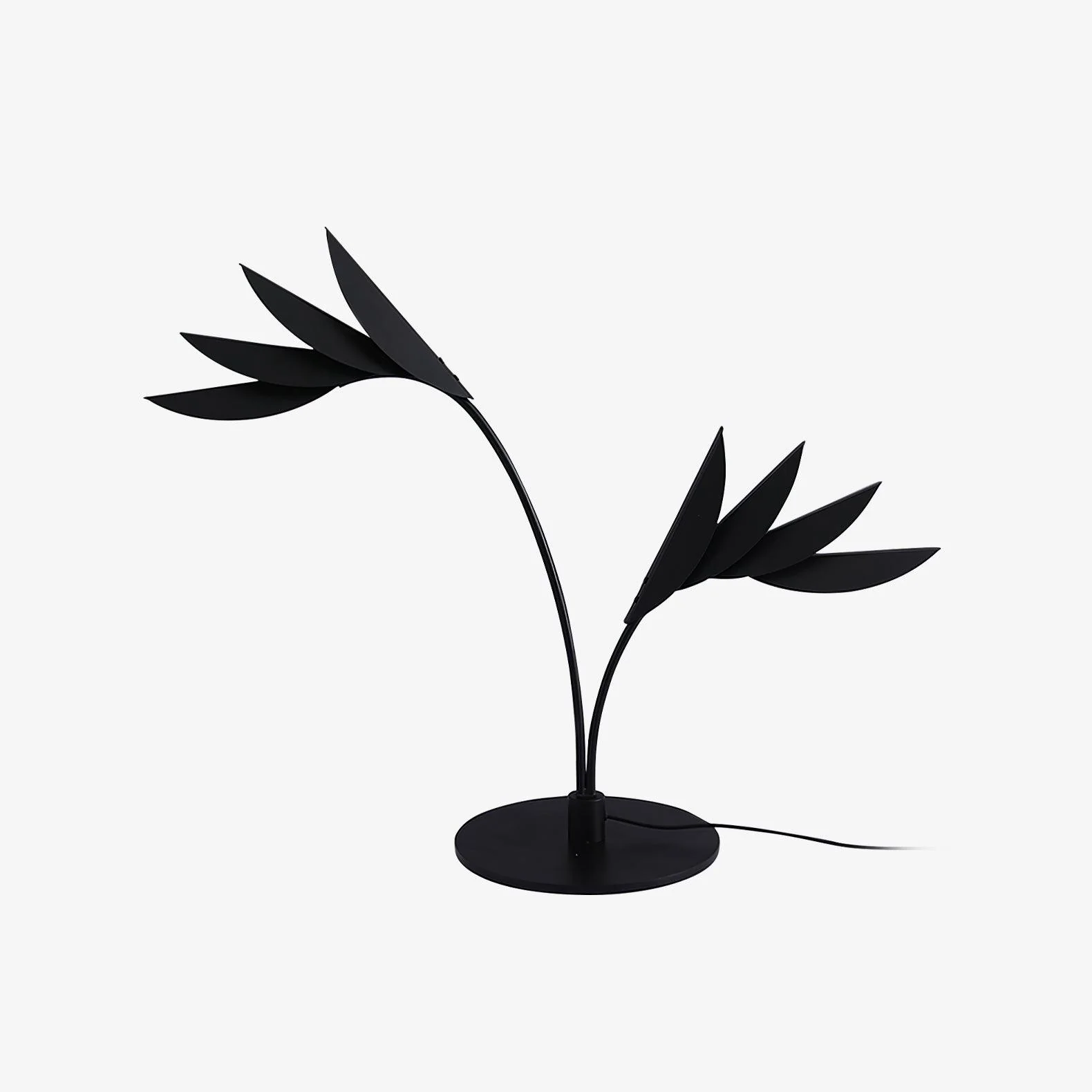 Double Leaf Table Lamp - ∅ 29.5″ x H 23.6″ / Dia 75cm x H 60cm / Black / AU plug