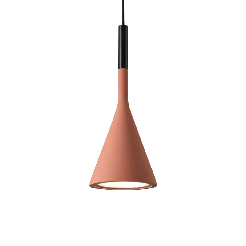 Подвесной светильник Conical Concrete - круглое крепление, 3 подвеса, зеленый