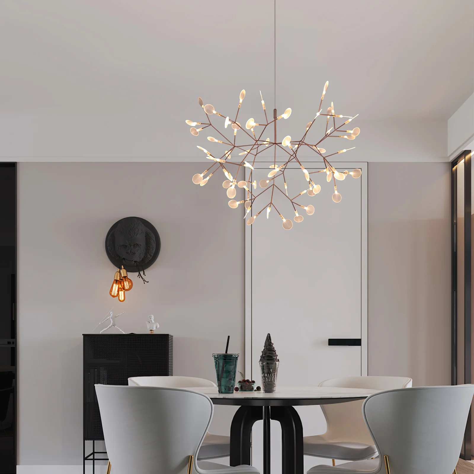 Люстра Rose Gold Firefly LED - 81 источник света ∅100см x 40см, розовое золото, холодный свет