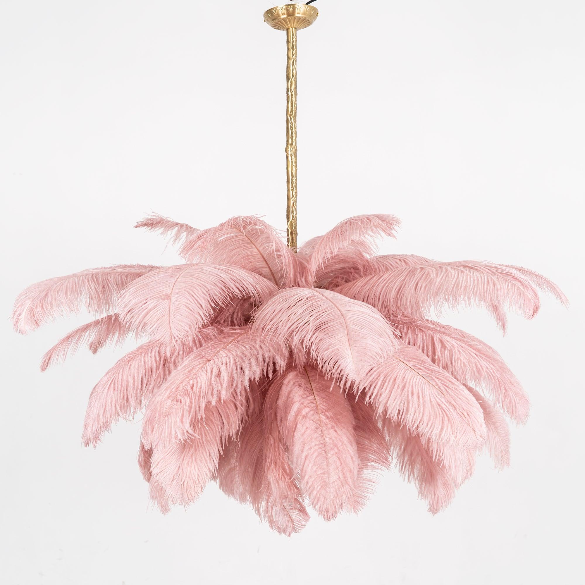 Люстра Ostrich Feather - ∅110см x 90см, серебро, белый