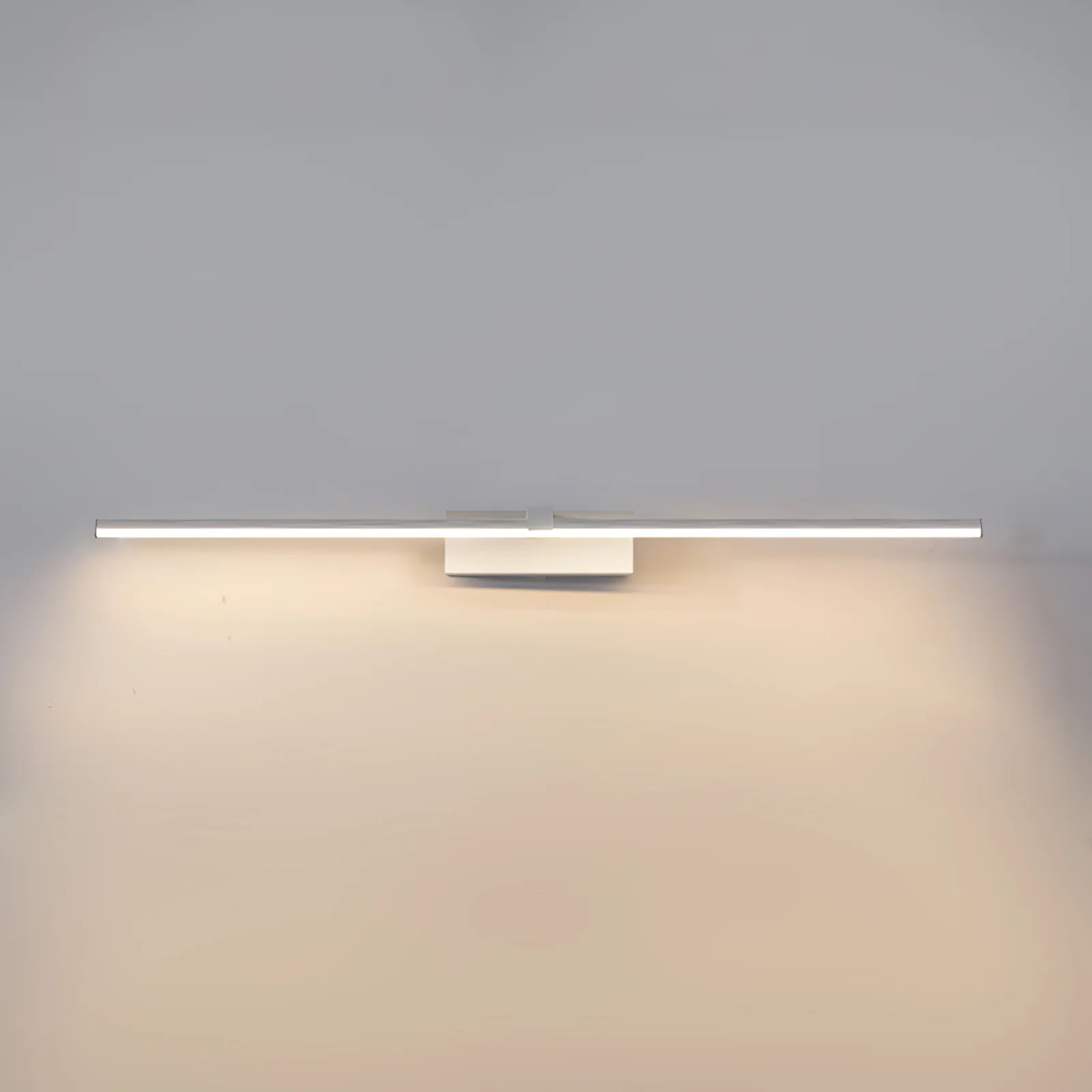 Metal Linear Mirror Wall Light - ∅ 23.6″ x H 3.1″ / Black & Warm Light / Set Of 2