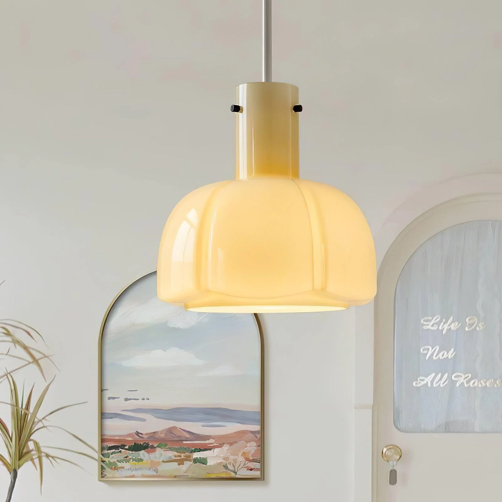 Подвесной светильник Lumina Petal Glass - ∅26см x 40см, коричневый