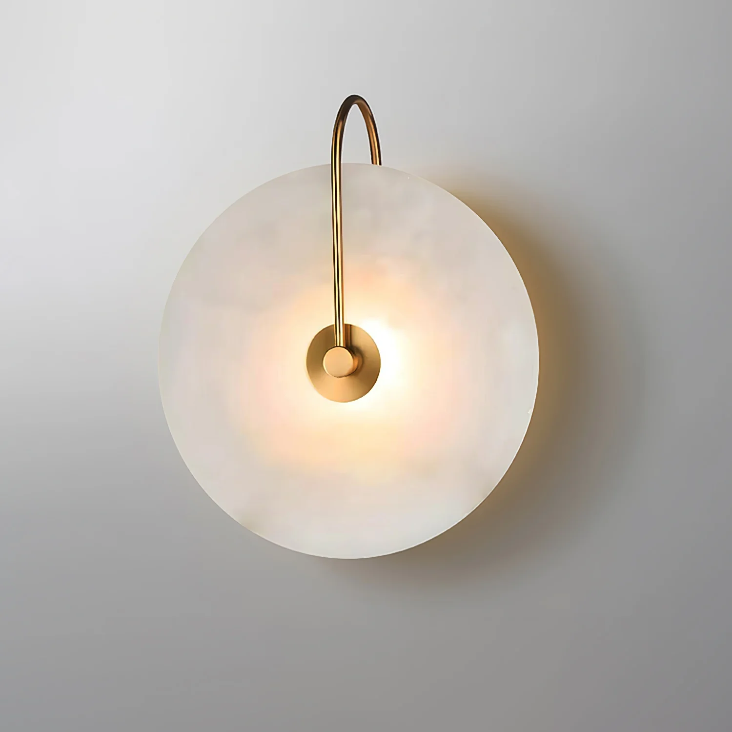 Настенный светильник Alabaster LED - ∅20см, золотой, теплый свет