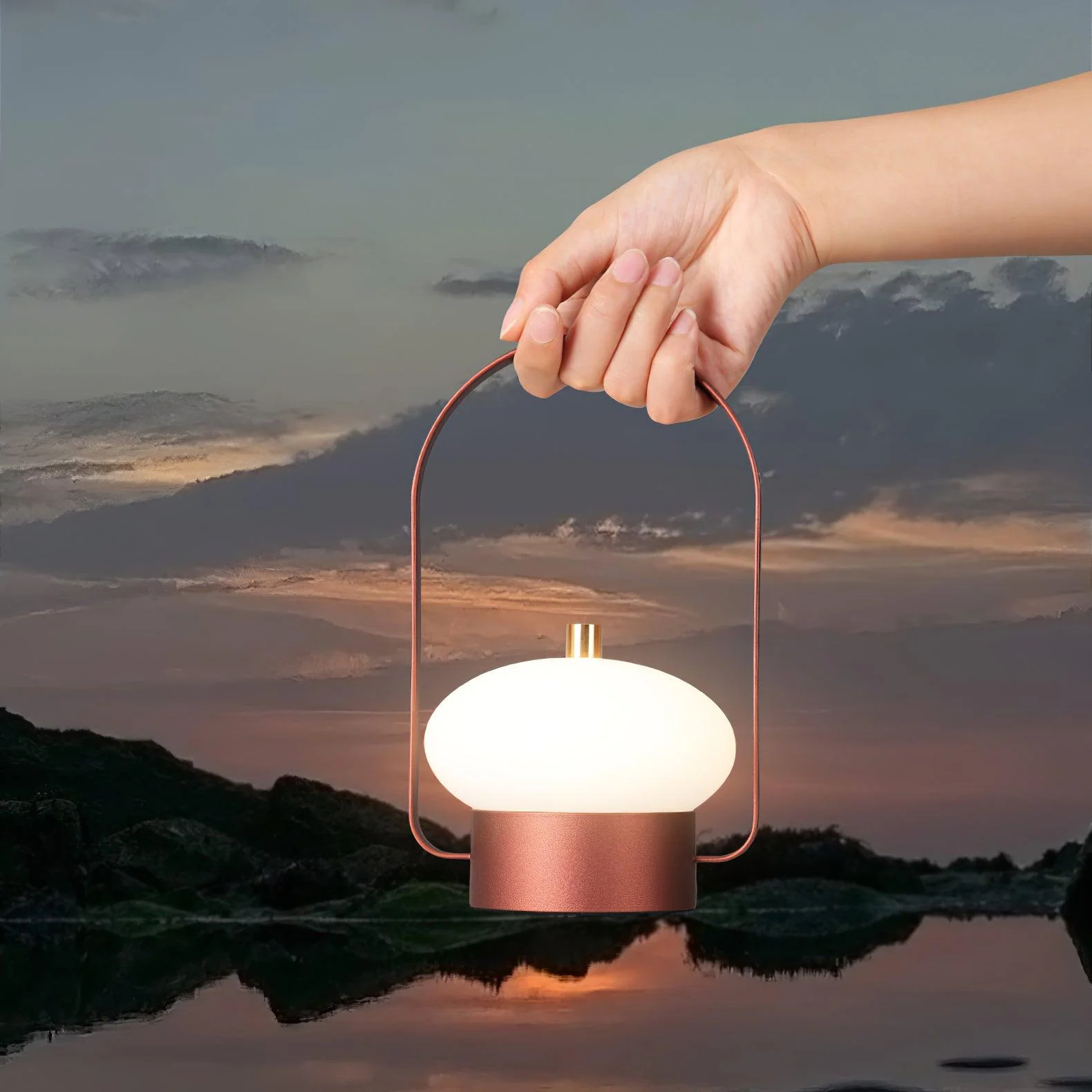 Настольный светильник Soft Spot Portable Built-in Battery - 12см x 11см x 20см, темно-красный, сенсорный выключатель