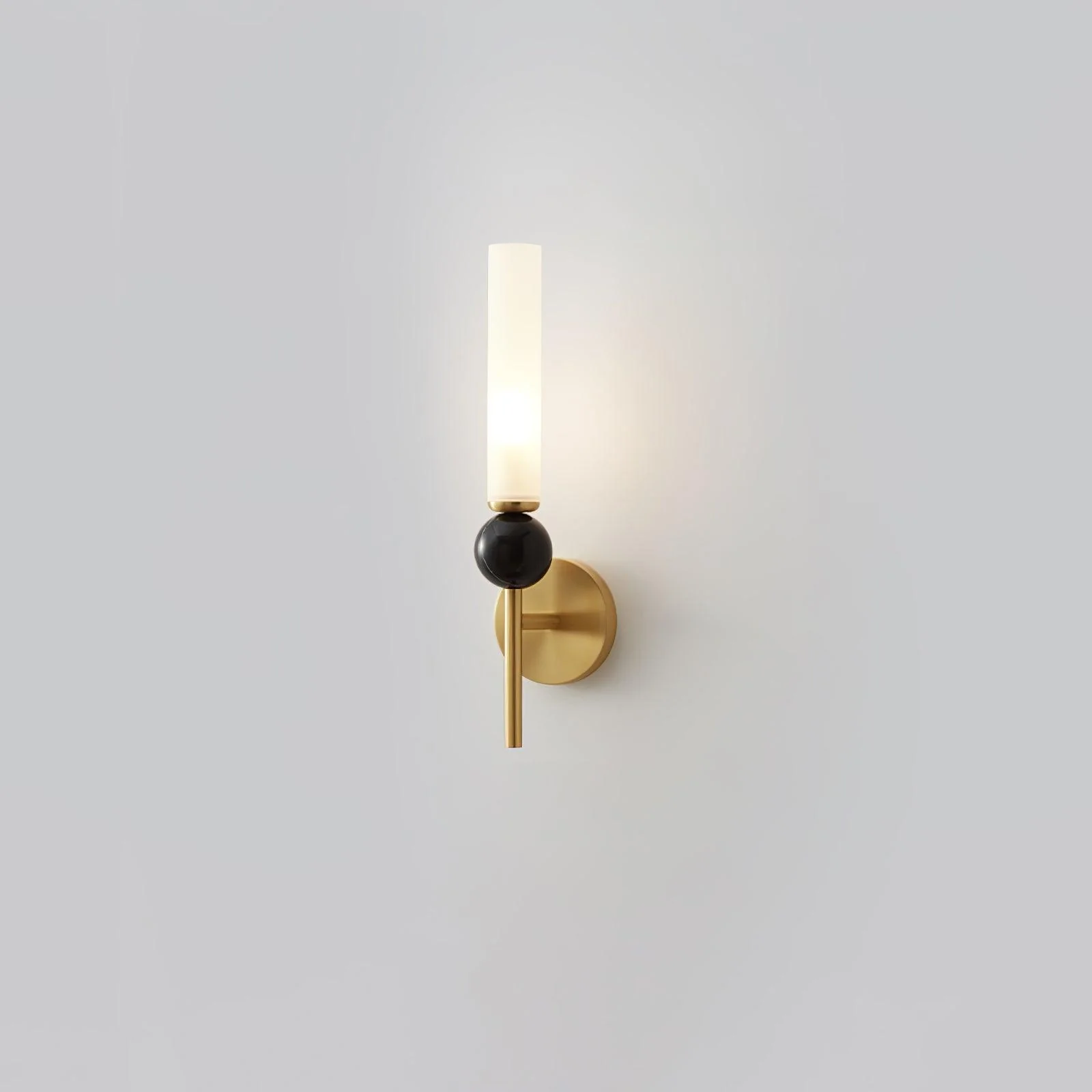 Настенный светильник Marble Vertical - модель C, ∅10см x 115см, черный, черный мраморный шар