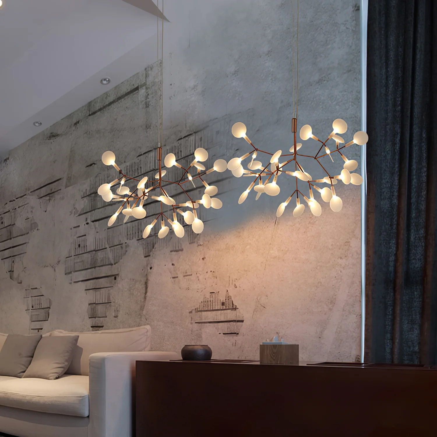 Люстра Rose Gold Firefly LED - 81 источник света ∅100см x 40см, розовое золото, холодный свет