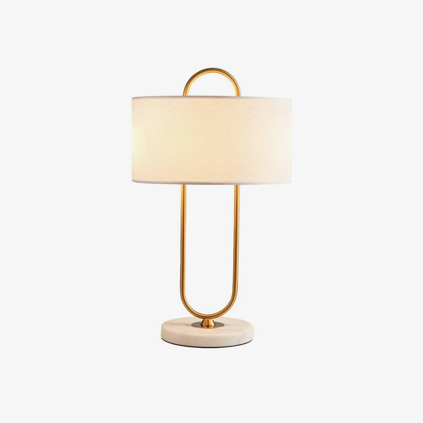 Warner Table Lamp - ∅ 13″ x H 22.8″ /  Dia 33cm x H 58cm / Gold & White / AU plug