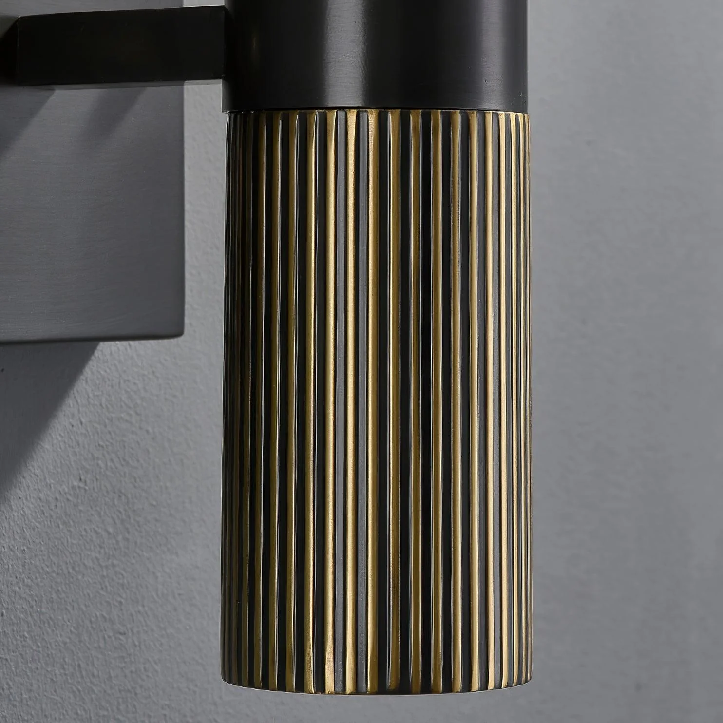 Torch Alabaster Sconce - Set of 2 / Blackened + White Marble