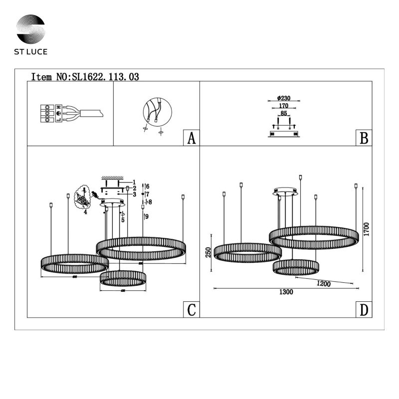 Люстра подвесная ST Luce TIVOLI SL1622.113.03