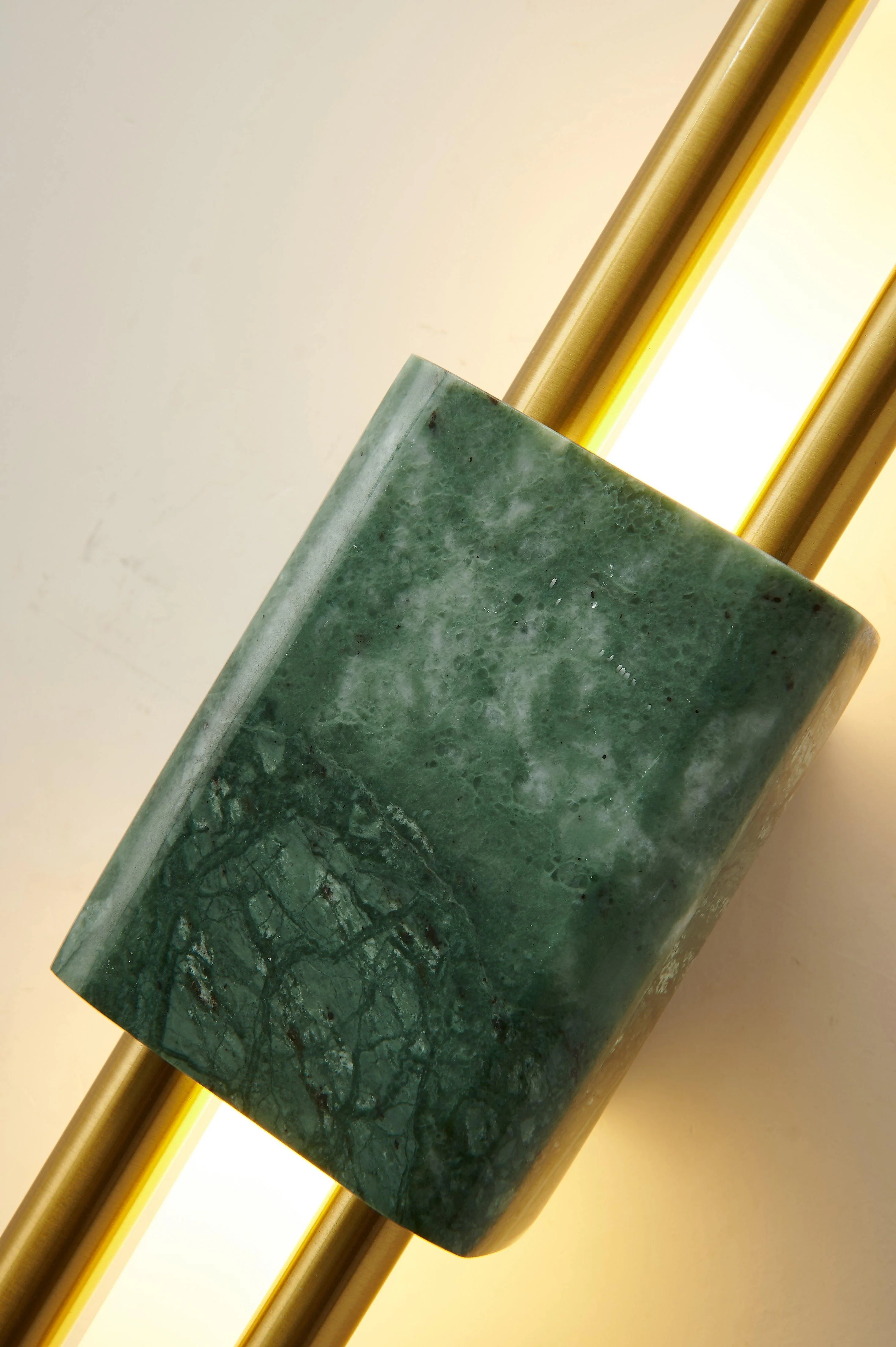 Tanto Plug In Wall Light - ∅ 3.9″ x H 19.7″ / Dia 10cm x H 50cm Set of 2 / White Marble & Gold / EU Plug