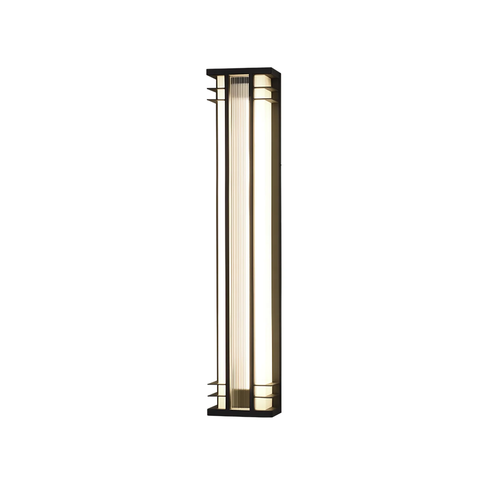 Double Axis Outdoor Wall Lamp - L 6.3″ x W 4.7″ x H 27.6″ / L 16cm x W 12cm x H 70cm Set of 2 / Model B: Solar-Powered Version / Warm Light