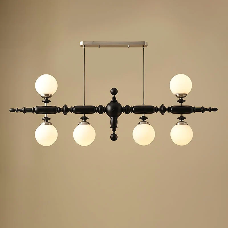 Люстра Cambridge Wooden - 4 источника света 139см x 41см, орех, золотой