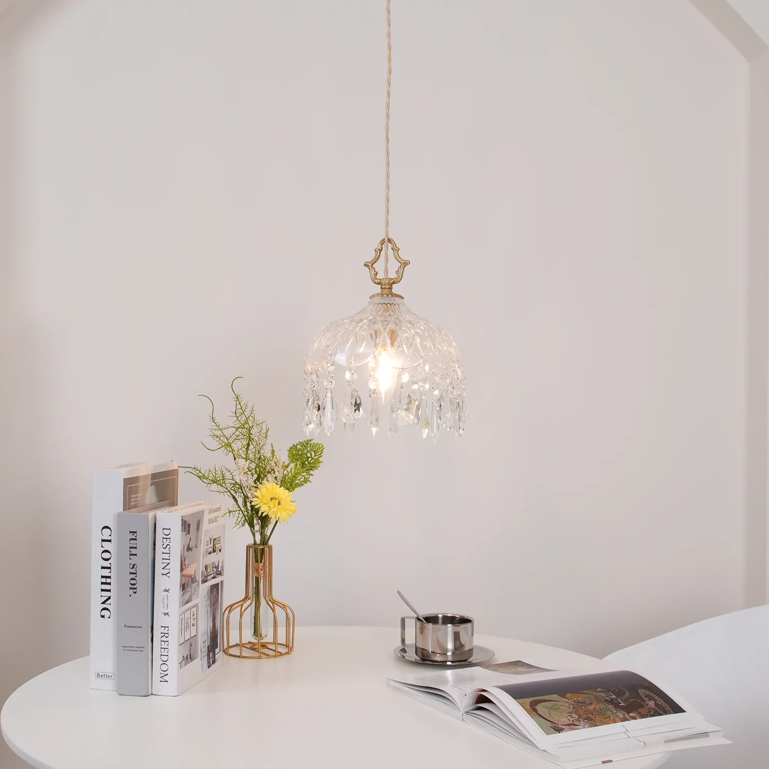 Подвесной светильник Bowl Shade - ∅20см x 20см, латунь, прозрачный