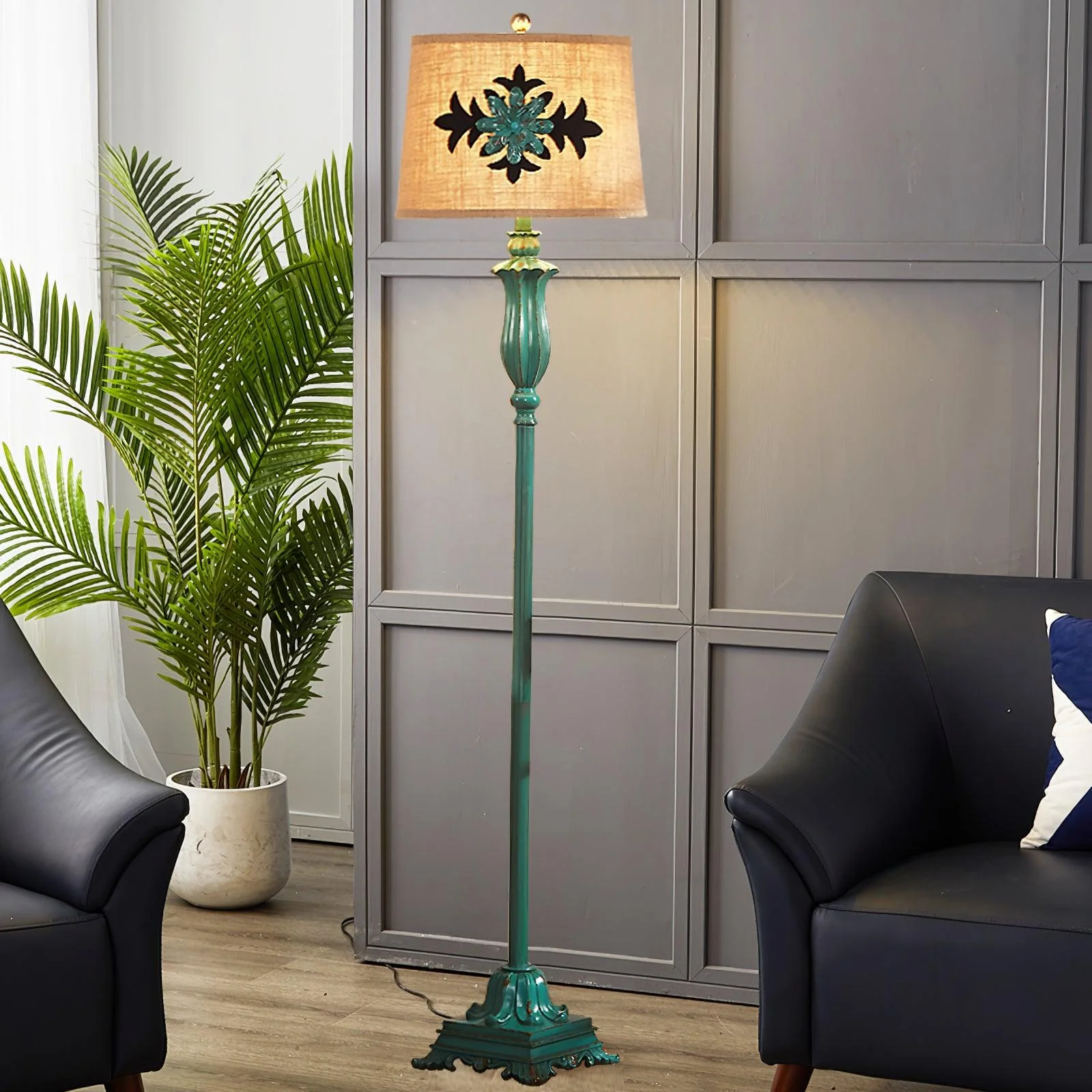 Lark Floor Lamp - Model A ∅ 16.5″ x H 64″ / Dia 42cm x H 163cm / Green / US plug
