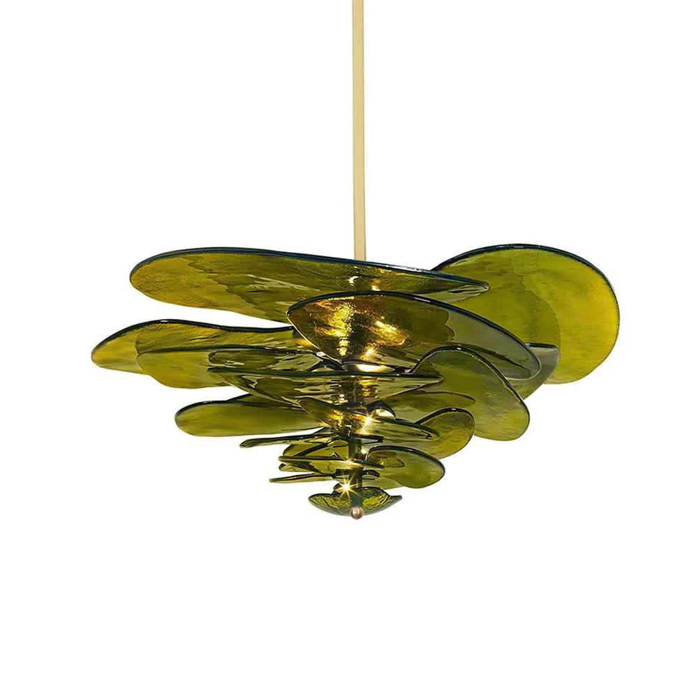 Люстра Petals Gold Murano - 4 яруса ∅67см x 29см, янтарь, золотой