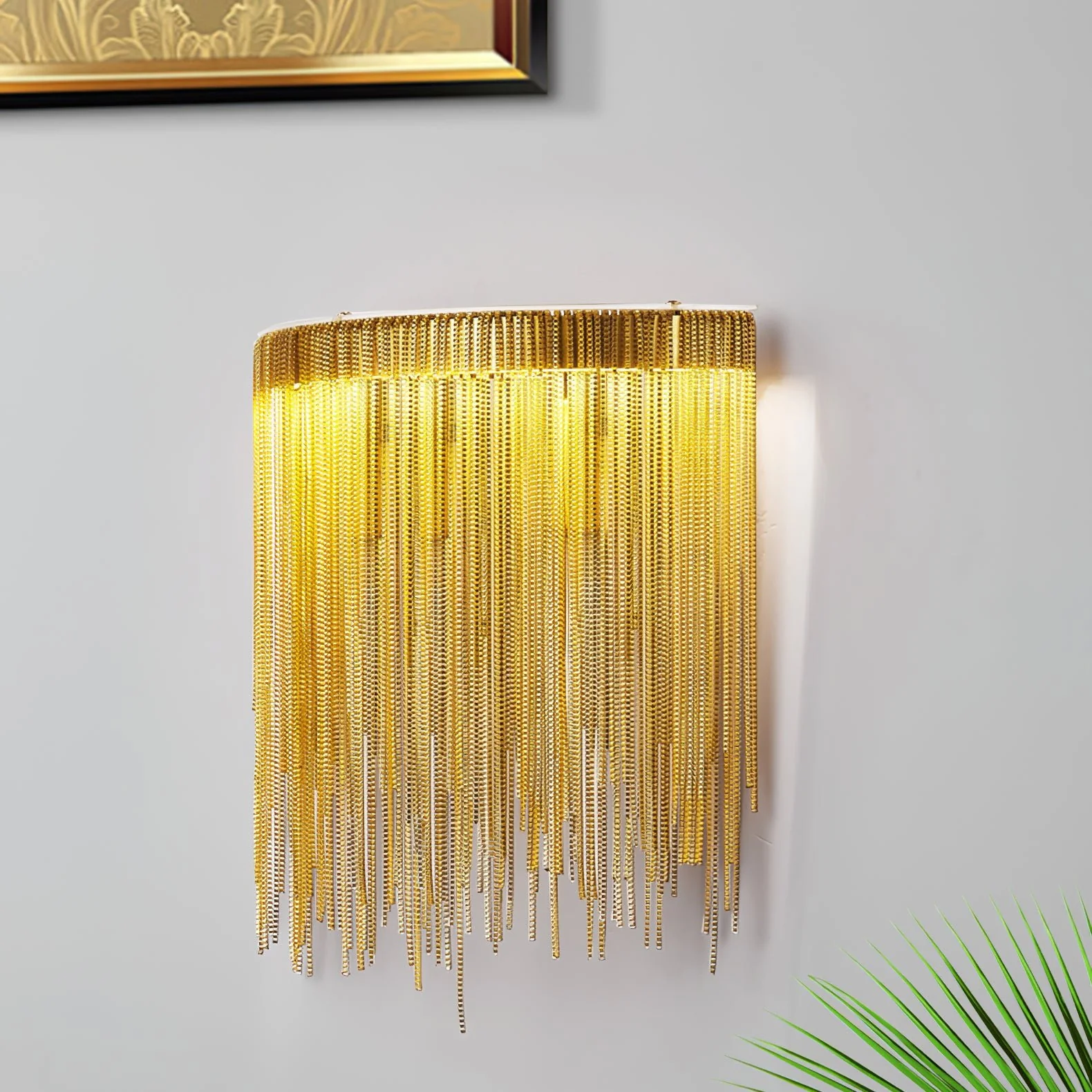 Настенный светильник Cadena Tassel - 26см x 27см, золотой, теплый свет