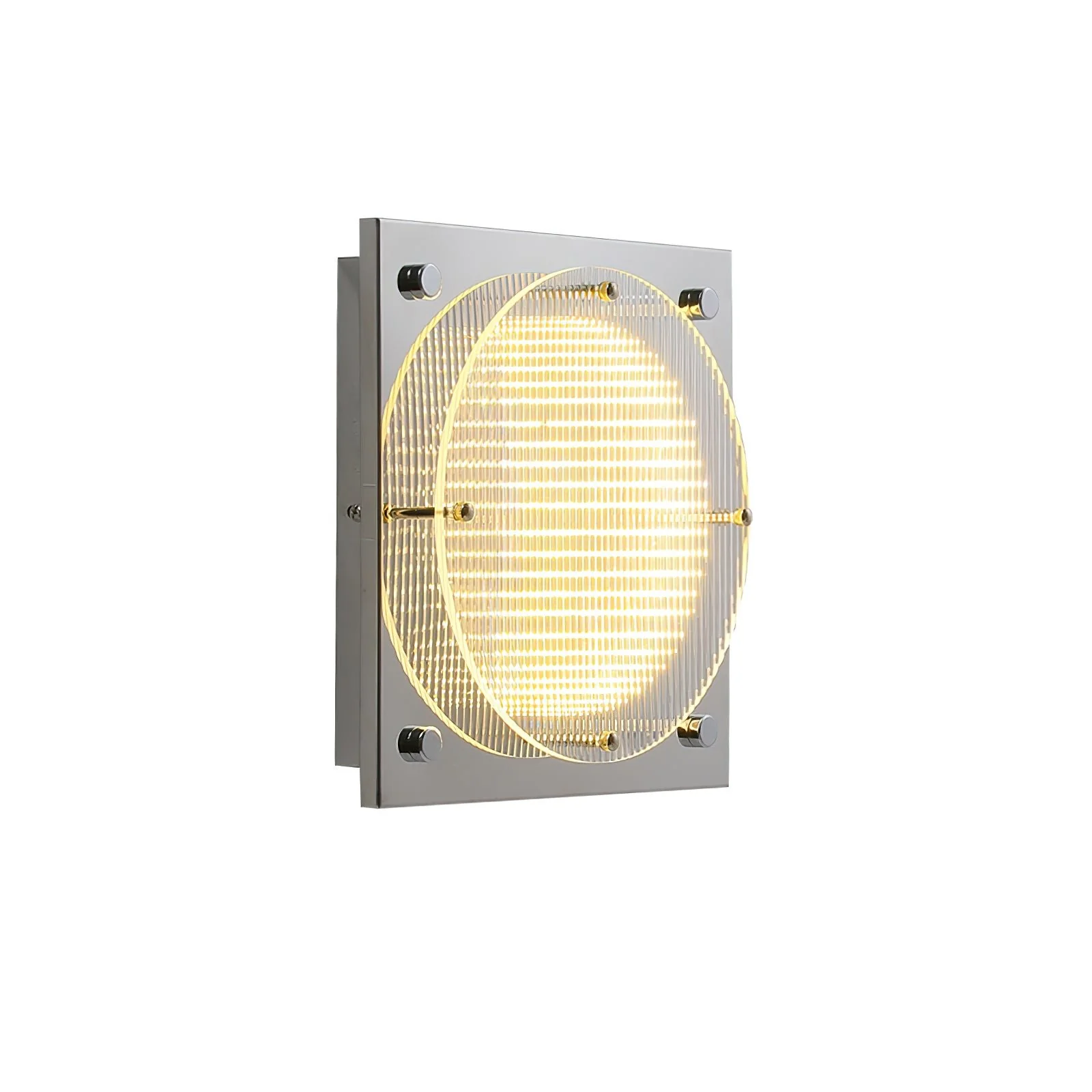 Настенный светильник Prism Shield - ∅24см x 24см, хром, теплый свет
