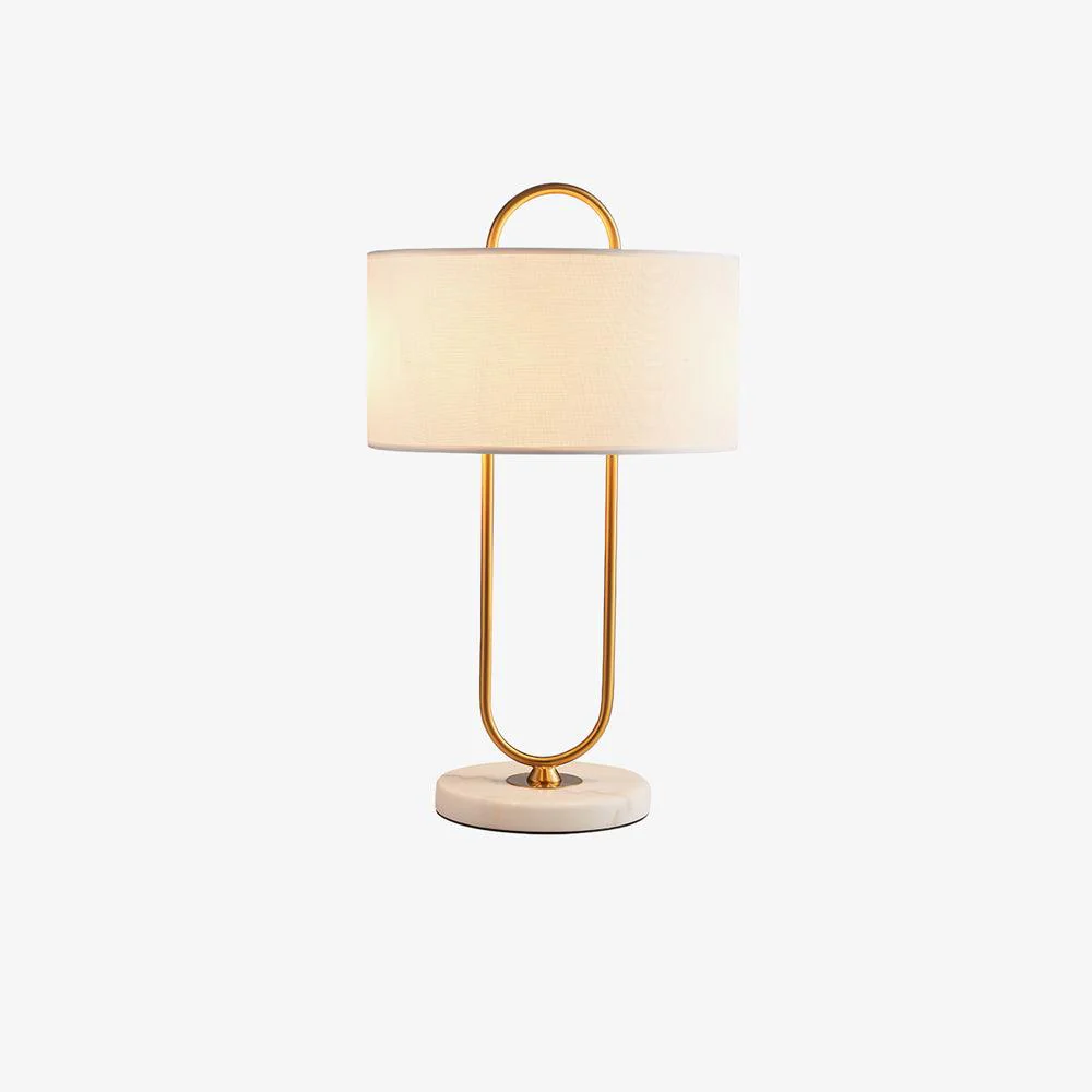 Warner Table Lamp - ∅ 13″ x H 22.8″ /  Dia 33cm x H 58cm / Gold & White / AU plug