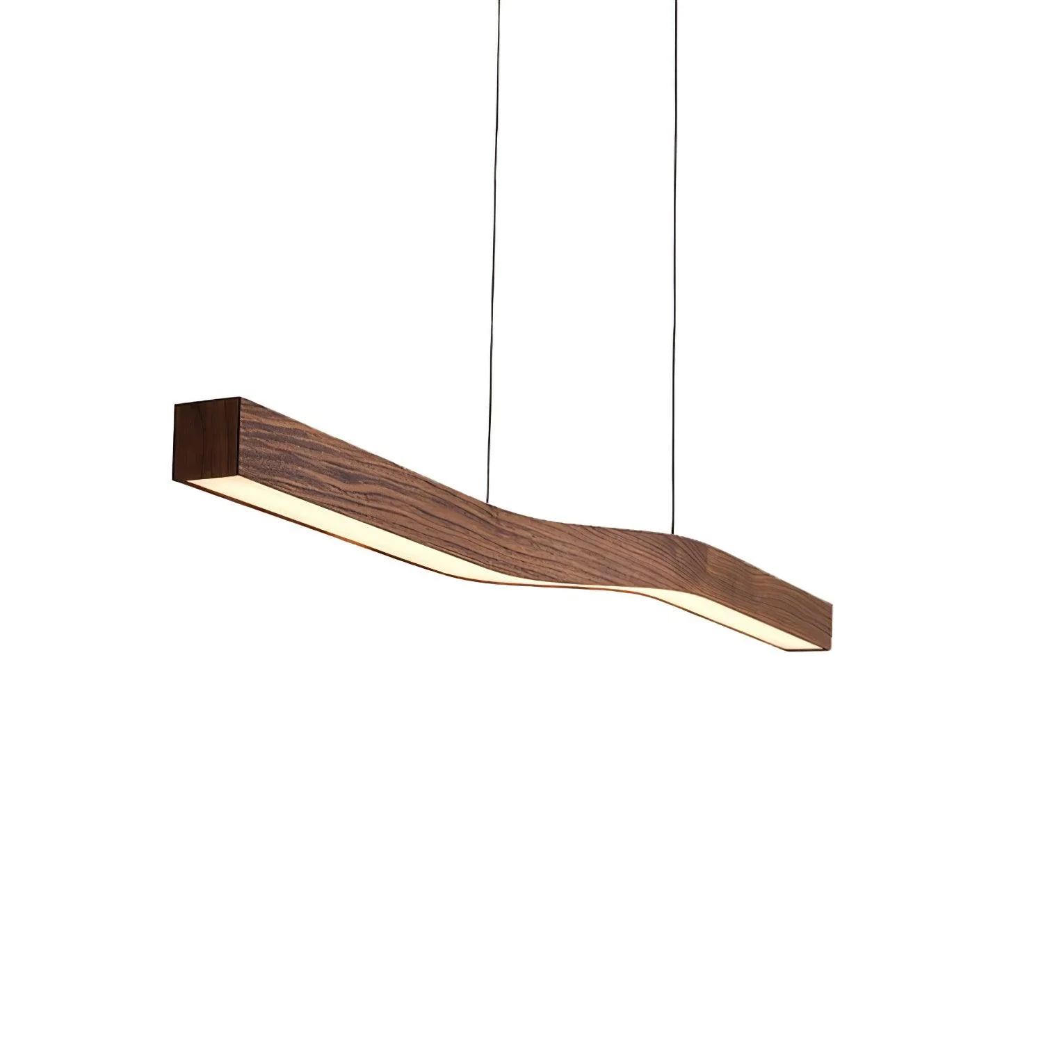 Подвесной светильник Camur Linear - ∅100см х 150см, черный, темное дерево, теплый свет
