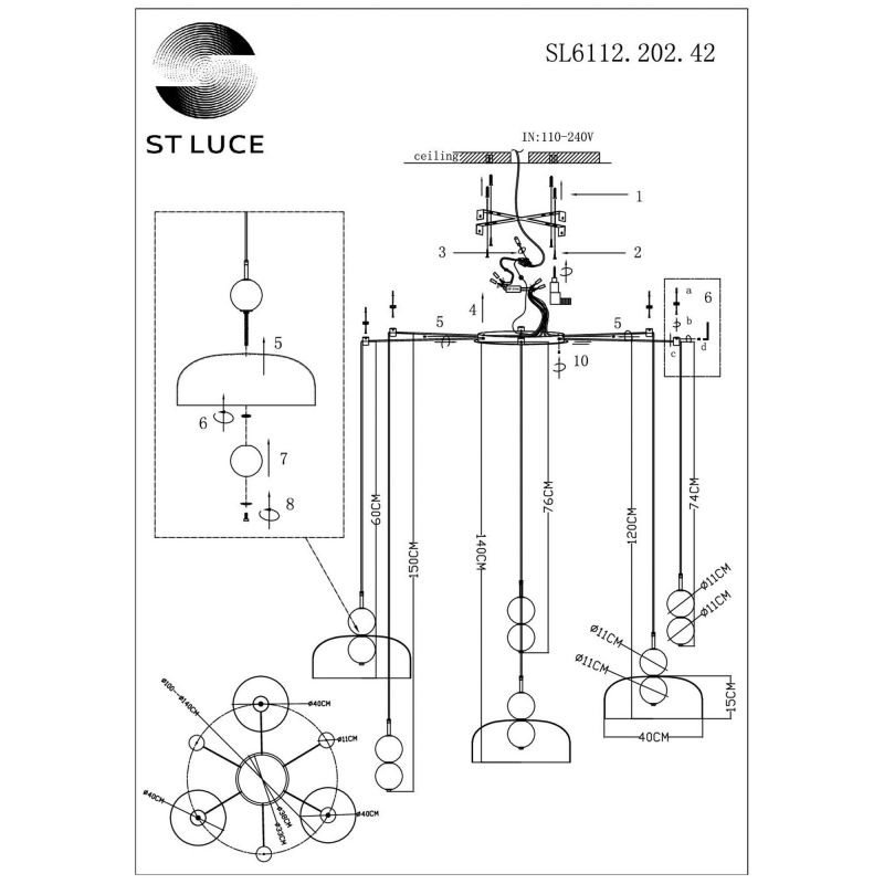 Светильник подвесной ST Luce ODE SL6112.202.42