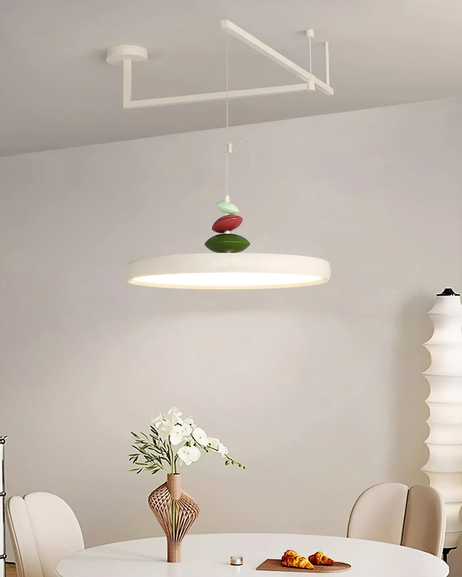 Подвесной светильник Swing Arm Stone - ∅50см x 20см, зеленый, холодный свет