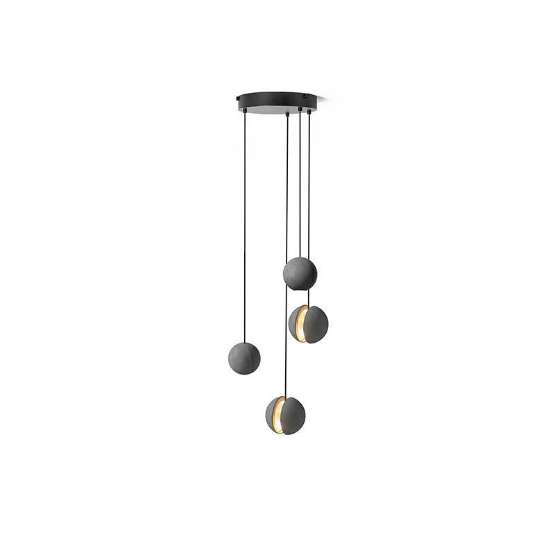 Подвесной светильник Moon Concrete - 2 плафона ∅24см x 150см, серый