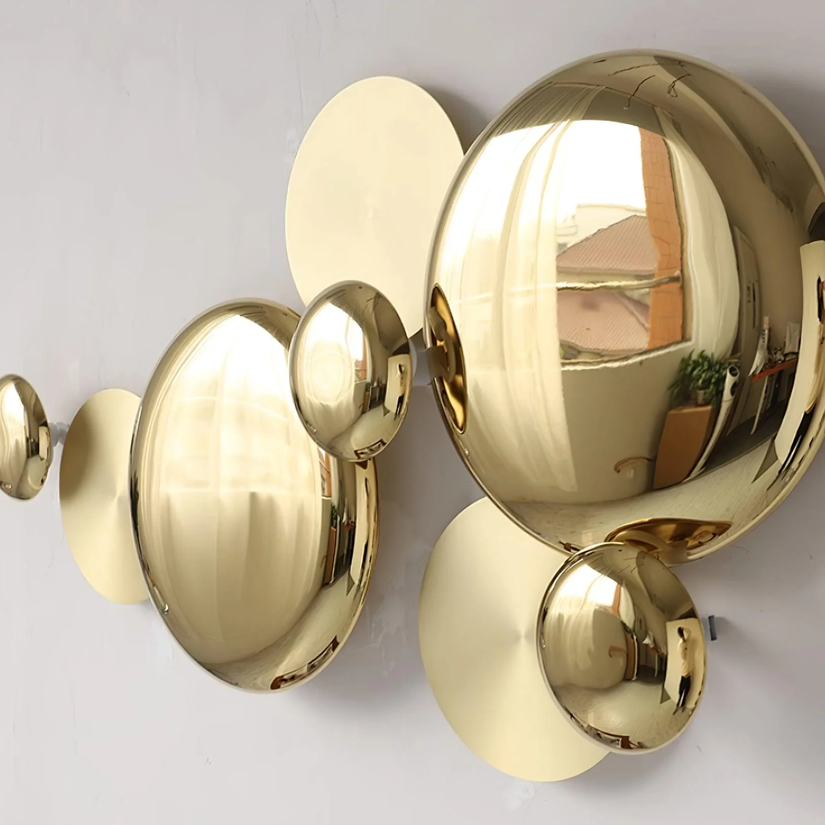Luxury Pisco Wall Lamp - L 39.3″  x H 16.1″ Set of 2 / Gold & Marbling