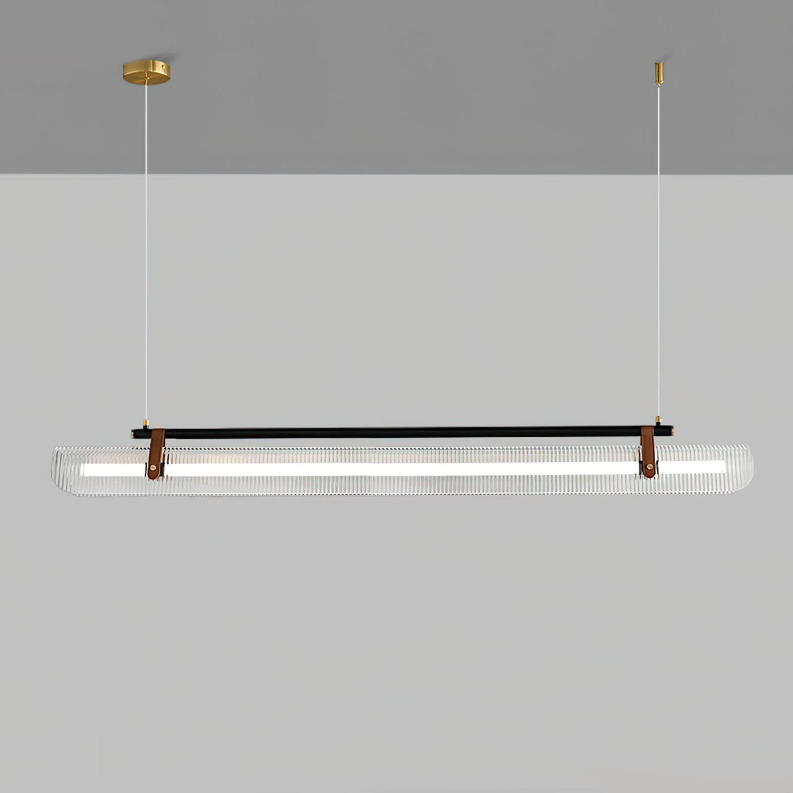 Люстра Acrylic Linear - 100см x 10см x 16см, золотой, черный, прозрачный, холодный свет