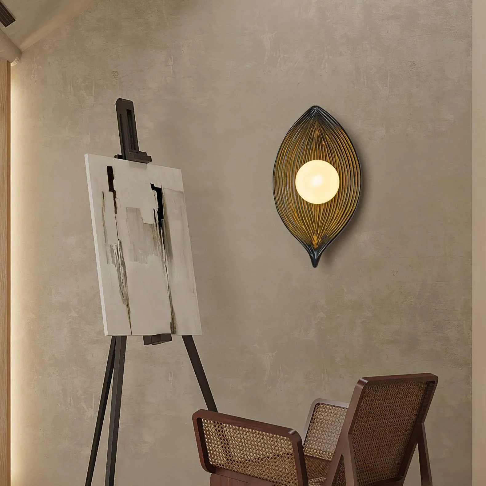 Leaf Canoe Wall Sconce - ∅ 6.3″ x H 11.8″ Set of 2 / White