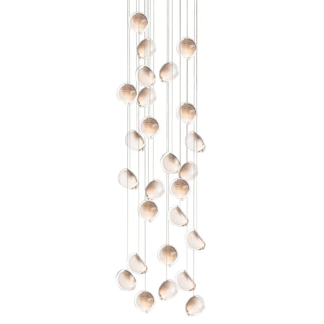 Подвесной светильник Mesh Glass - 5 подвесов ∅15см x 150см, холодный свет