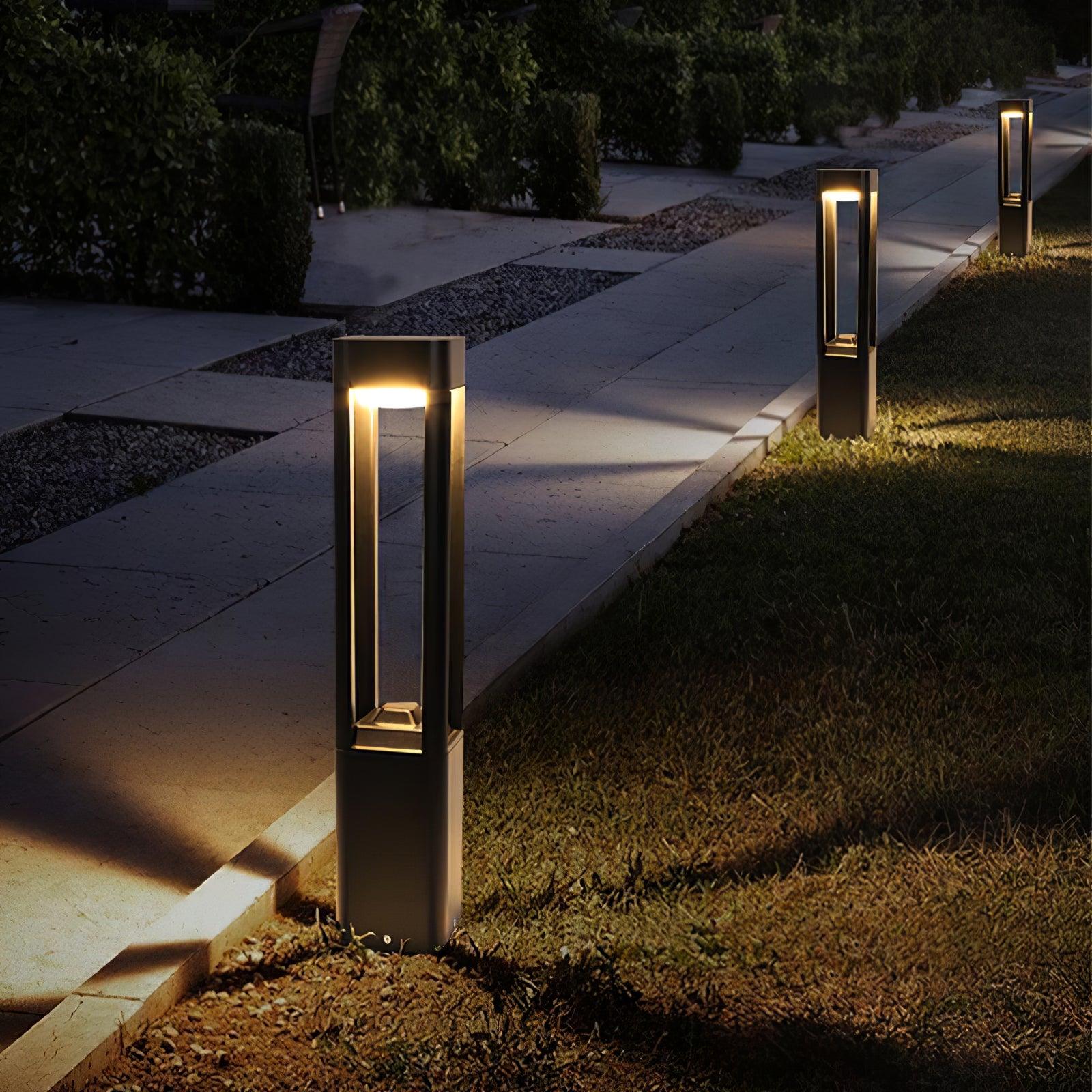 Уличный светильник Rectangular Column Garden - ∅10см x 60см, черный, теплый свет